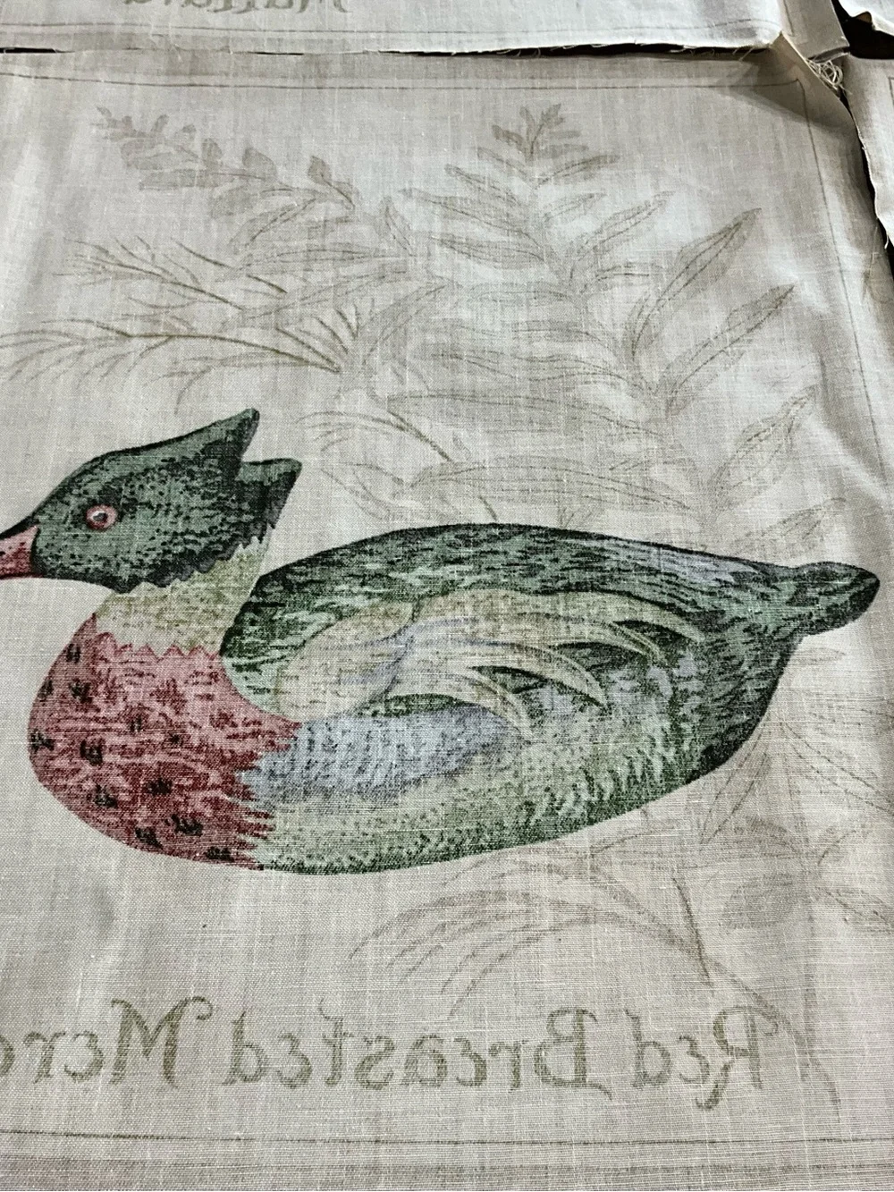 Vintage Lot of 4 Duck Bird Panels 11”x13” Crafting Squares Goose Pintail